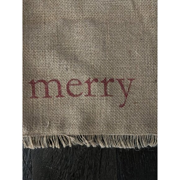 Rachael Ashwell The Prairie Christmas Burlap Placemats That Read Merry Set Of 2 - Picture 2 of 4